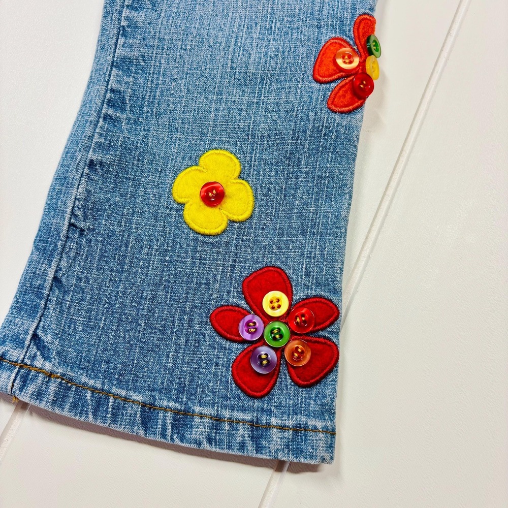 Vintage Y2K Zana Di Flower Power Boho Hippie Flare Jeans, Size 2T - Picture 8 of 14